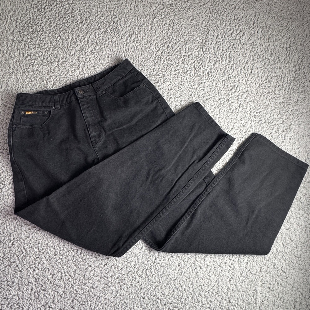 DKNY Y2K Women's Black High Rise Denim Jeans Straight Leg Size 12